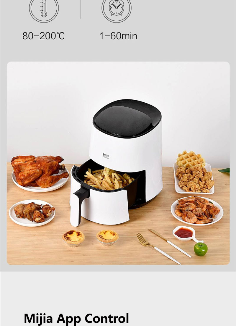 Youpin Silencare Air Fryer 2.5L 1300W Fritadeira Eletrica Led Digital Air Fryer Air Cooker Fryer