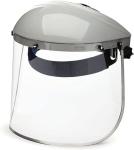 Gray Ratchet Clear Plastic Protective Face Shield With Window Aluminum Binding