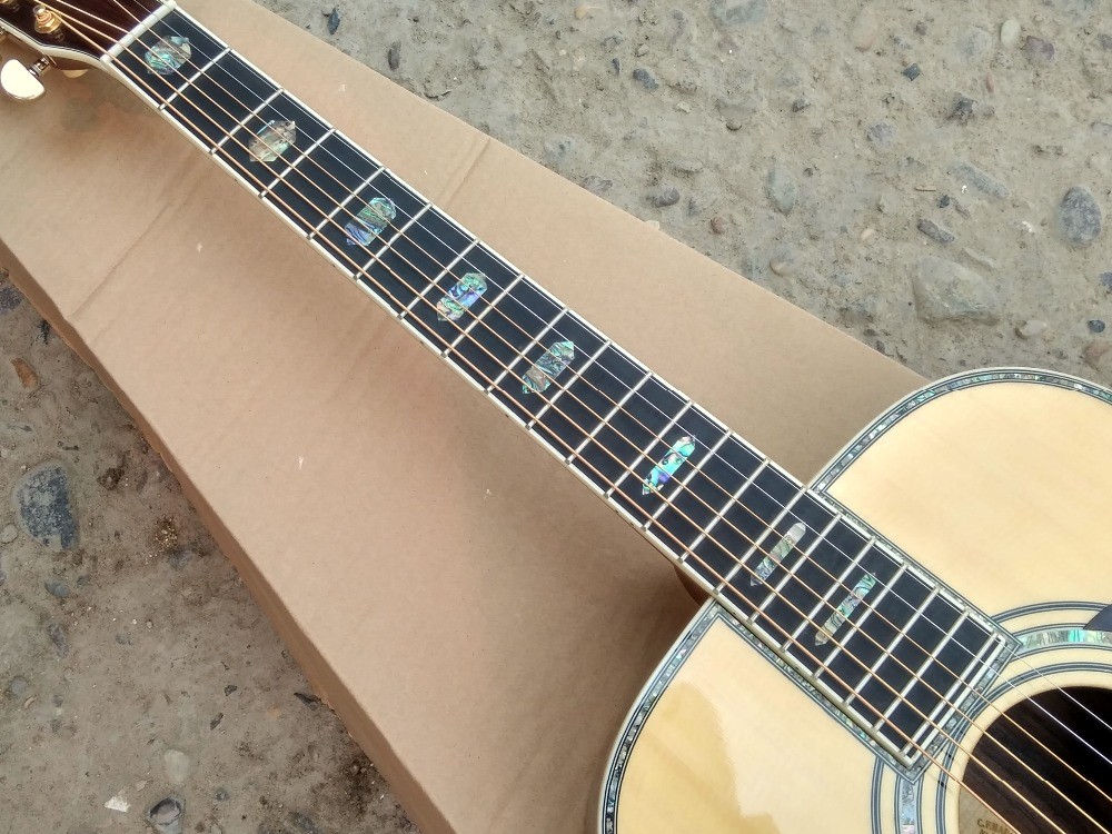 41" D45e Style Ebony Fretboard Top Quality AAA Solid Top Acoustic Electric Guitar