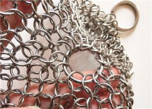 Wholesale 304 Metal Ring Mesh 4x4 Stainless Steel Cast Iron Cleaner Soap Pouch Pot Scrubber from china suppliers