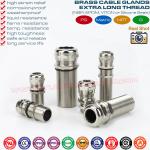 Long Thread Cable Gland, IP68/IP69K Brass Metal Cable Glands with Extralong