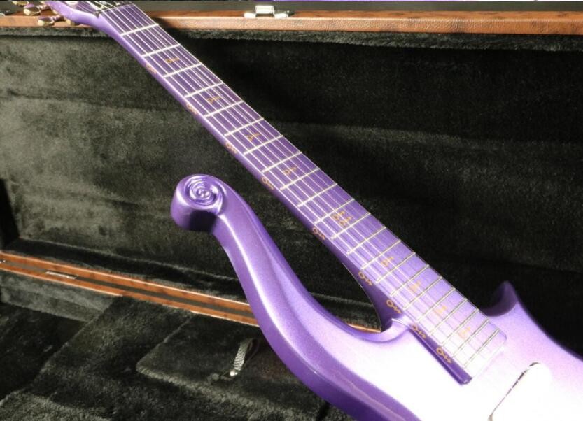 Quality sh covered pickup purple prince set in neck painted fretbard prince Electric guitar Guitar