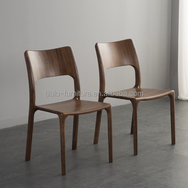 Adjustable Height Luxury Design Wood Material Seat Simple Concise Dining Solid Wood Dining Chair for Comfortable Seating