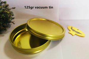 China 125g Round Vacuum Empty Caviar Tin Can With 0.28mm Tinplate Material on sale