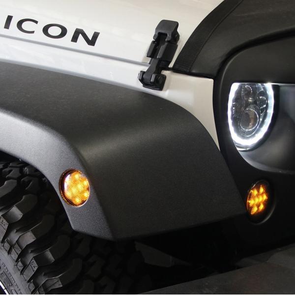 0.8W Jeep Car LED Fog Lights , Clear Lens Smoker Front Grill Turn Signal Light