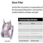 2'' 3'' District Energy Sieve Filter for Tank Truck Fittings Performance