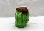 Favourite Halloween Skull Cups Ceramic Coffee Tea Cup Green Color With Handle