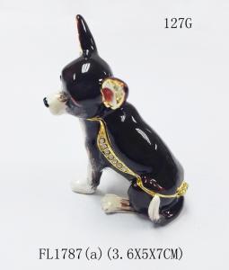 Wholesale dog bejeweled trinket box dog alloy decorative crafts pewter ornament home decorative from china suppliers