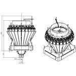 High precision 14/16 Head Screw Feeding Weigher 60-80 bags/min