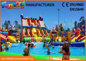 China Outdoor Inflatable Water Parks Slide With Pool One Year Warranty on sale