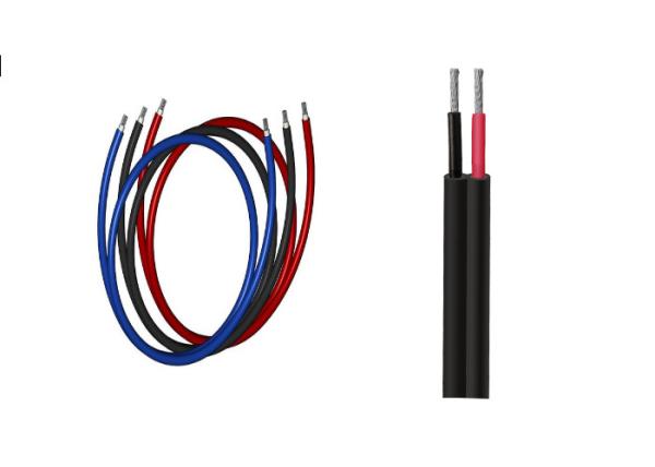 2 Core Flat / Round Solar Cable Wire , Solar Panel Cable Pantone Insulation