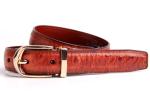 1” Wide Womens Genuine Leather Belt / Embossed Ostrich Grain Dress Belt