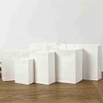 Plain White Takeaway Kraft Paper Shopping Bags With Handles