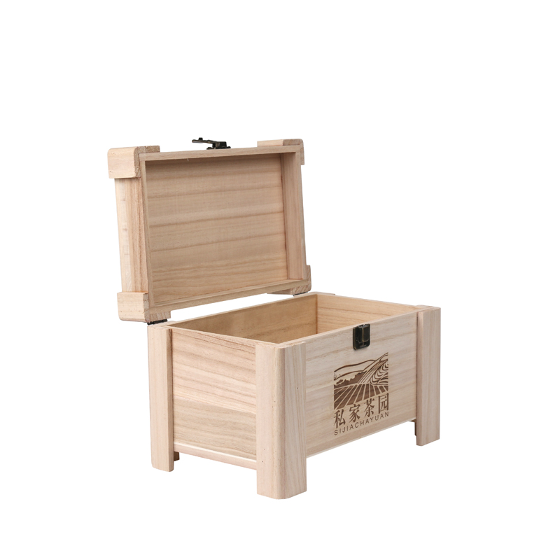 Wood Keepsake Boxes with Handle Wholesale Unfinished Custom Tea Box Wood