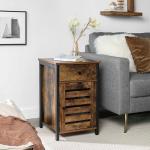 Small Nightstands with Cabinet, Industrial Style Bedside Table for Sale,