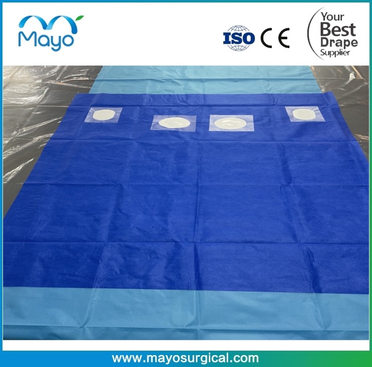 Cardiovascular Drapes - Ultimate Angiography Drape with 2 Femoral Fenestrations and 2 Clear Panels