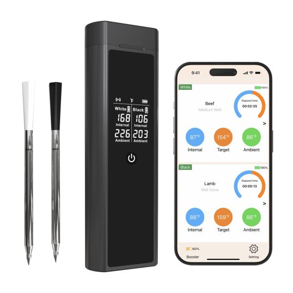 820FT Smart Wireless Meat Thermometer with Dual Probes Digital Digital Meat