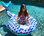 Custom Design Inflatable Mermaid Tail , Inflatable Mermaid Pool Toy Outside