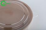 Disposable Kraft Paper Bowl 50oz Round Salad Container With Clear Plastic Lid