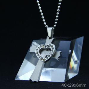 Wholesale Trendy Stainless Steel CZ Crystal Stones Inlay Cross Plus Symbol Necklace Pendant LDC78 from china suppliers