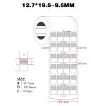 12.7x19.5-9.5mm Cable Adhesive Label 2mil White Matte Translucent Water