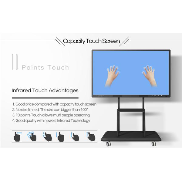 Touch Screen Electronic Smart Whiteboard 65inch LCD 4k Super Clear