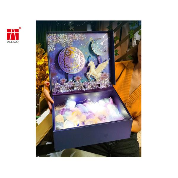 Large Gift Box Storage Box Ribbon Magnetic Closure Packaging Box For Birthday Gift