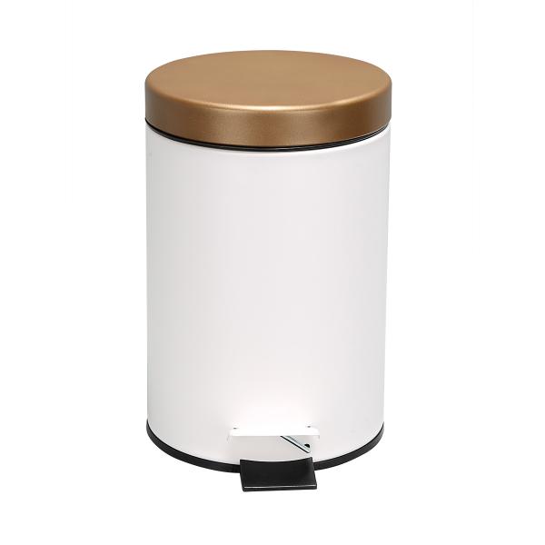 Sustainable Round Stainless Steel Trash Can with Foot Pedal and Rolling Cover in