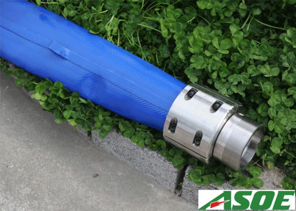 TPU Covered Water Well Drop Pipe , Flexible Drop Pipe With Stainless Steel