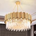 Clear Luxury Metal Crystal Chandelier For Living Room E14