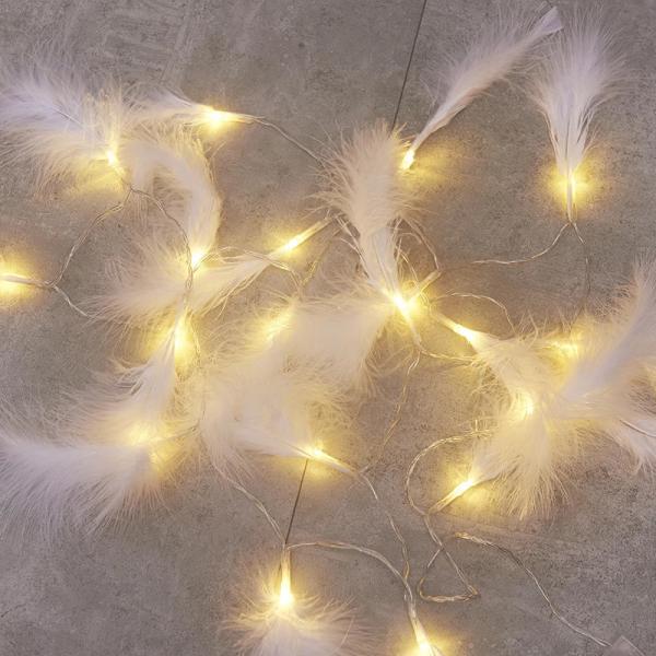 Christmas Festival Led String Light Colorful Artificial Feather Wedding Hanging