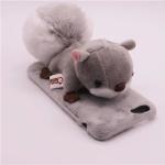TPU&Plush 3D Mouse Doll Hairball Tail Back Cover Cell Phone Case For iPhone 7 6s