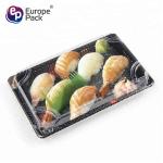 Best selling one time ps plastic square plate sushi tray with lid