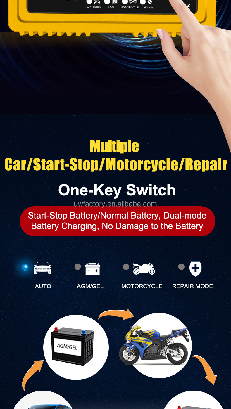 Low Tension Protection Automatic 12V20A 24V10A GEL AGM Lead Acid Battery Charger for Sweeper Golf Cart Forklift Motorcycle