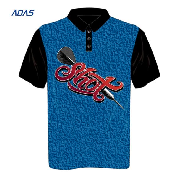 Lightweight Plus Size Dye Sublimation T Shirts Polyester Polo With Dart Design