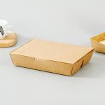 Eco-Friendly Biodegradable Disposable Kraft Paper Bento Lunch Box Multi-Lattice