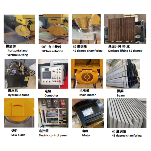 3 Axis Bridge Cutting Machine for Marble with Motor-Driven Operation 3200mm Max Cutting Length 220V/380V CNC Stone Machine