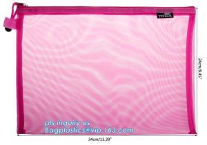 Wholesale Mesh Zipper Bags, 3 PCS, Water-Resistant A4 Paper File Storage Office Document Bags from china suppliers