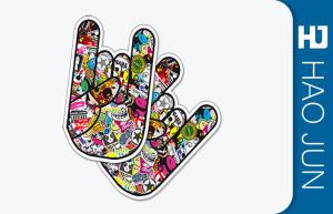 Wholesale Personalized Custom Adhesive Stickers Hand Shaped With Logo Printing from china suppliers