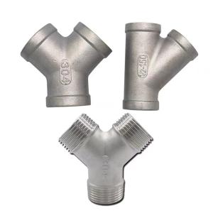 Wholesale Casting WZ Stainless steel 201 304 316 Y-shaped internal thread tee fitting joint NPT BSP from china suppliers