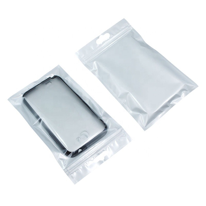 custom printed clear cellphone pearl film packaging bag/mobile phone accessories plastic bag