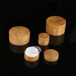 Plastic Empty Cosmetic Jars With Bamboo All Covered