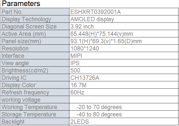 4.92 Inch AMOLED Display Module with 1080×1240 Resolution and 500cd/m2 Brightness for Medical Use