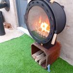 Diameter 600mm 800mm Wood Burning Fire Pits Sphere Oval Hanging Fireplace