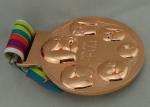 3D 103mm Dia Die Cast Medals Copper Plating Zinc Alloy 7.0mm Thickness