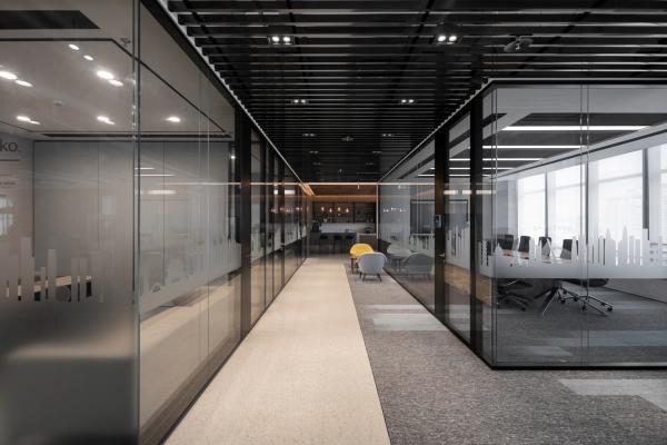 Quality Durable Demountable Glass Partitions Double Glass Modular Office Glass Partition Walls for sale