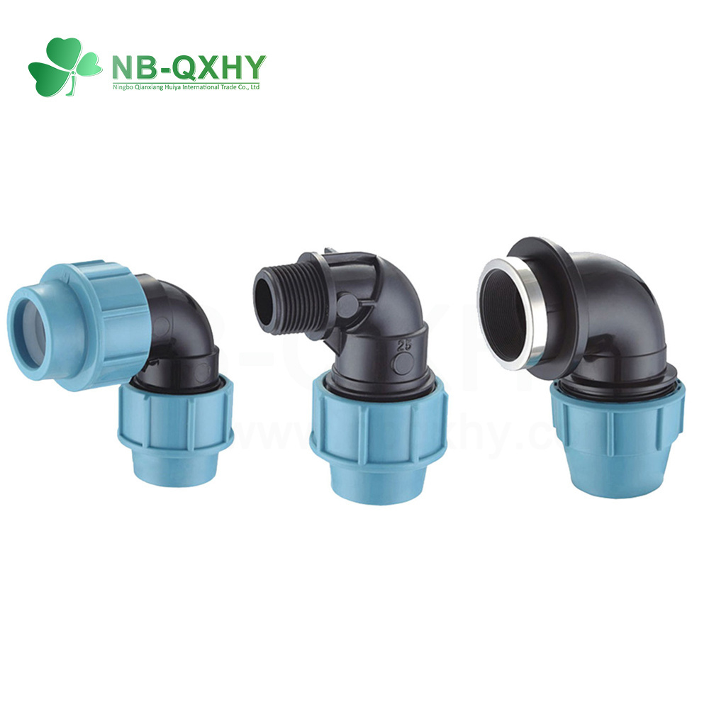 Blue Water PP/Polypropylene Elbow Compression Tube Fitting for Irrigation