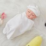 Full set Sublimation Baby Swaddling Blanket Infant Wrap With Cap For Customized