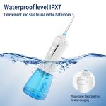 IPX7 Waterproof Rechargeable Water Flosser with 40-110 PSI Water Pressure and