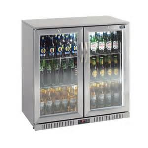 138L Stainless Steel Back Bar Cooler 2 swing glass doors (Sliding doors
